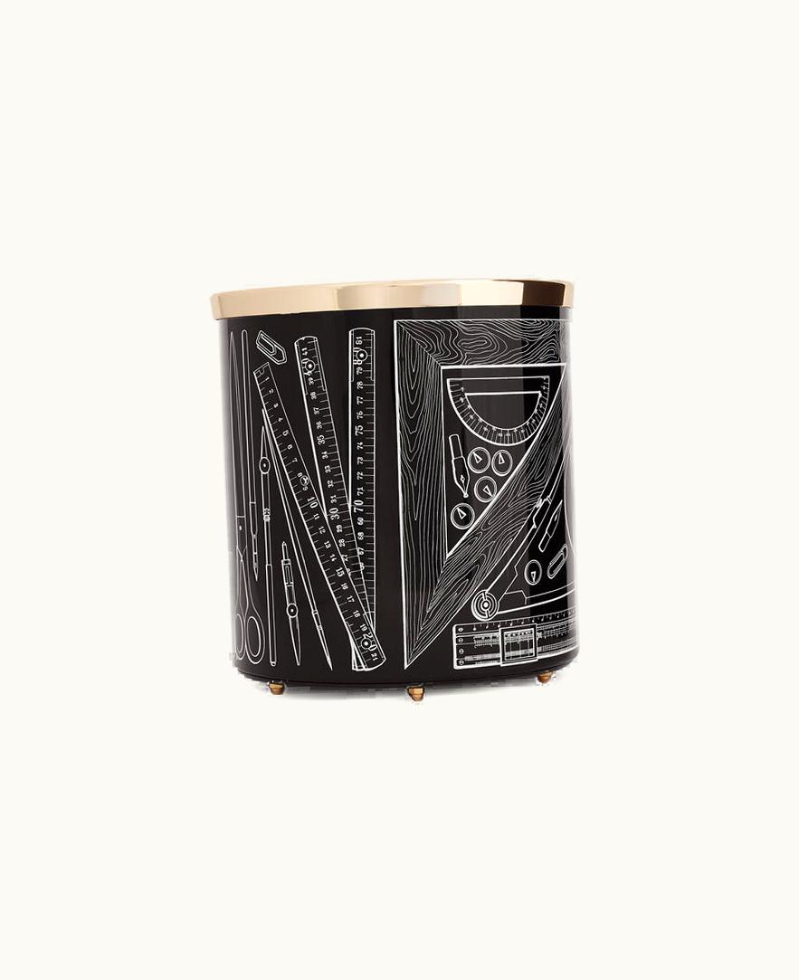 Fornasetti Fornasetti Paper Basket Strumenti Da Disegno In White / Black