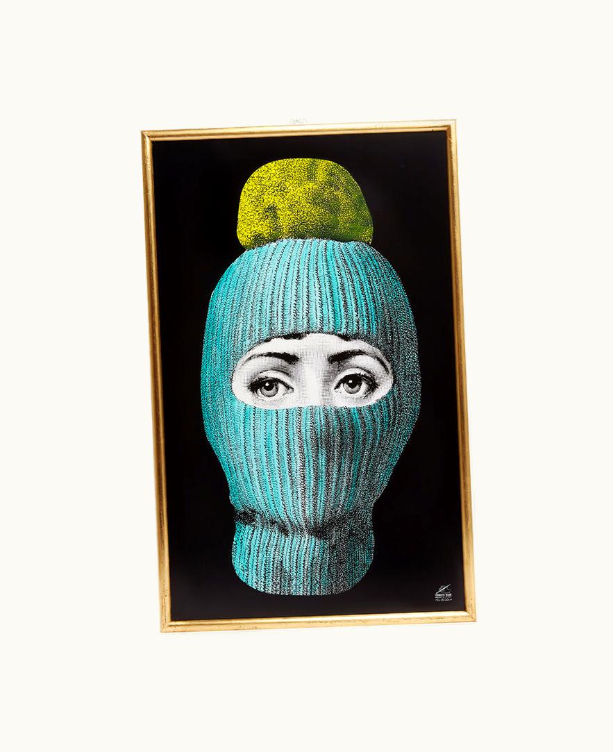 Fornasetti Fornasetti Panel Lux Gstaad In Turquoise / Yellow / Black