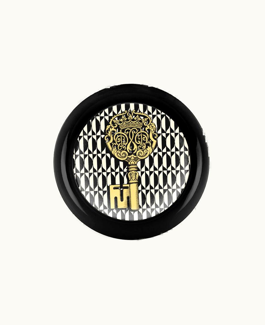 Fornasetti Fornasetti Tray Chiavi And Losanghe In White / Black / Gold C26Z155FOR21BIA