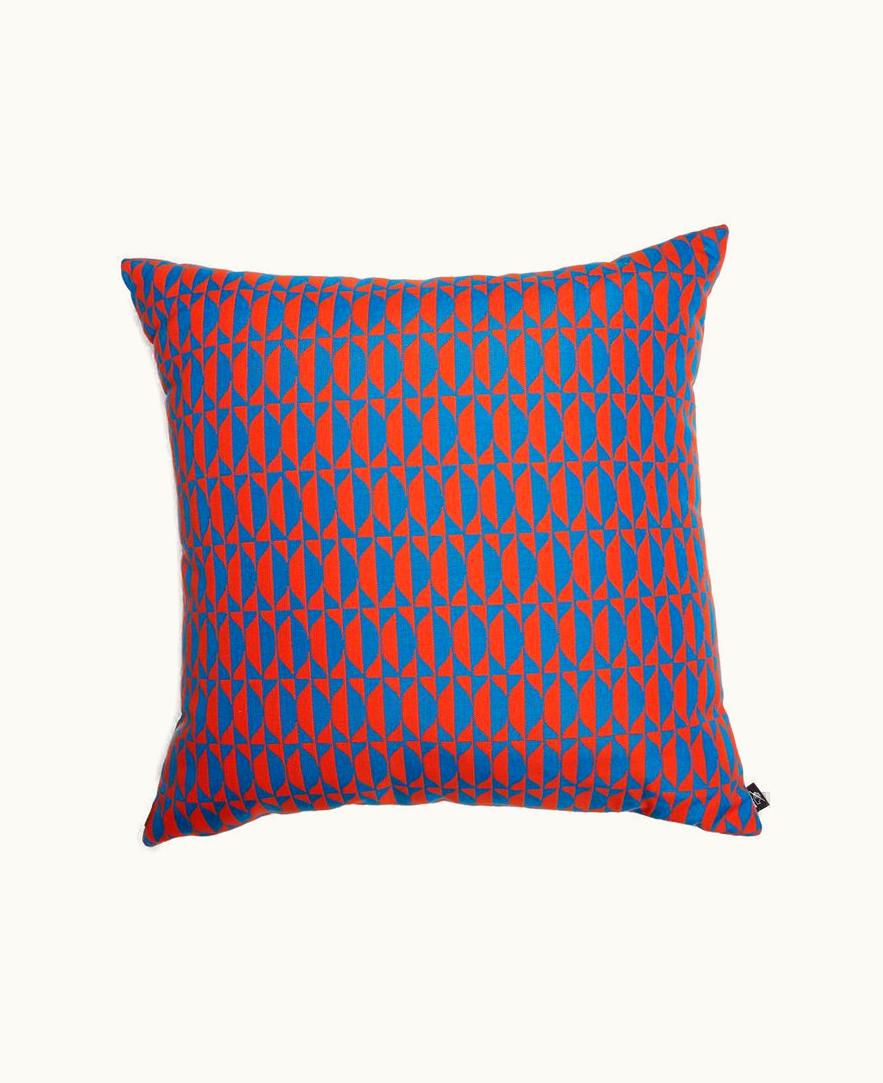 Fornasetti Fornasetti Outdoor Cushion Losanghe In Orange / Turquoise PILL058E60FOR22ARA