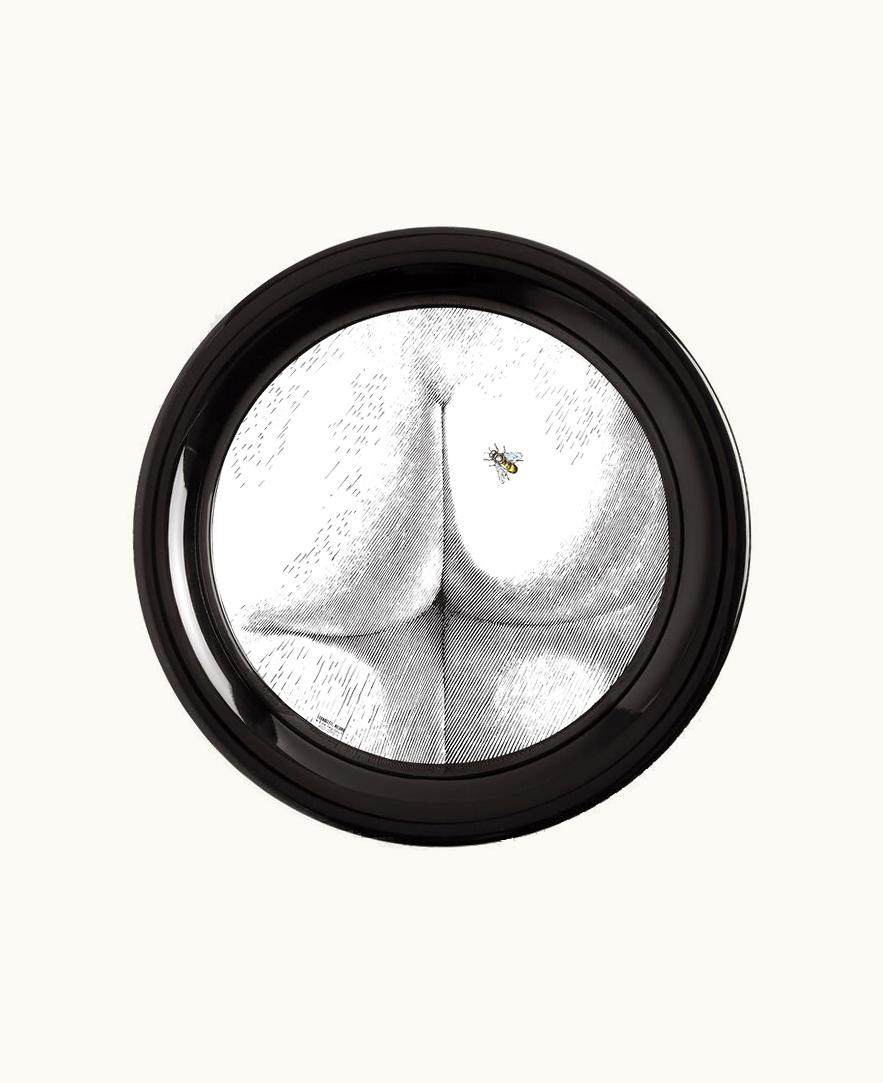 Fornasetti Fornasetti Tray Bee On My Back In White / Black