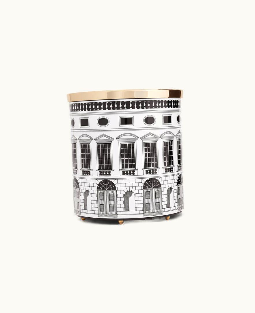 Fornasetti Fornasetti Paper Basket Architettura In White / Black