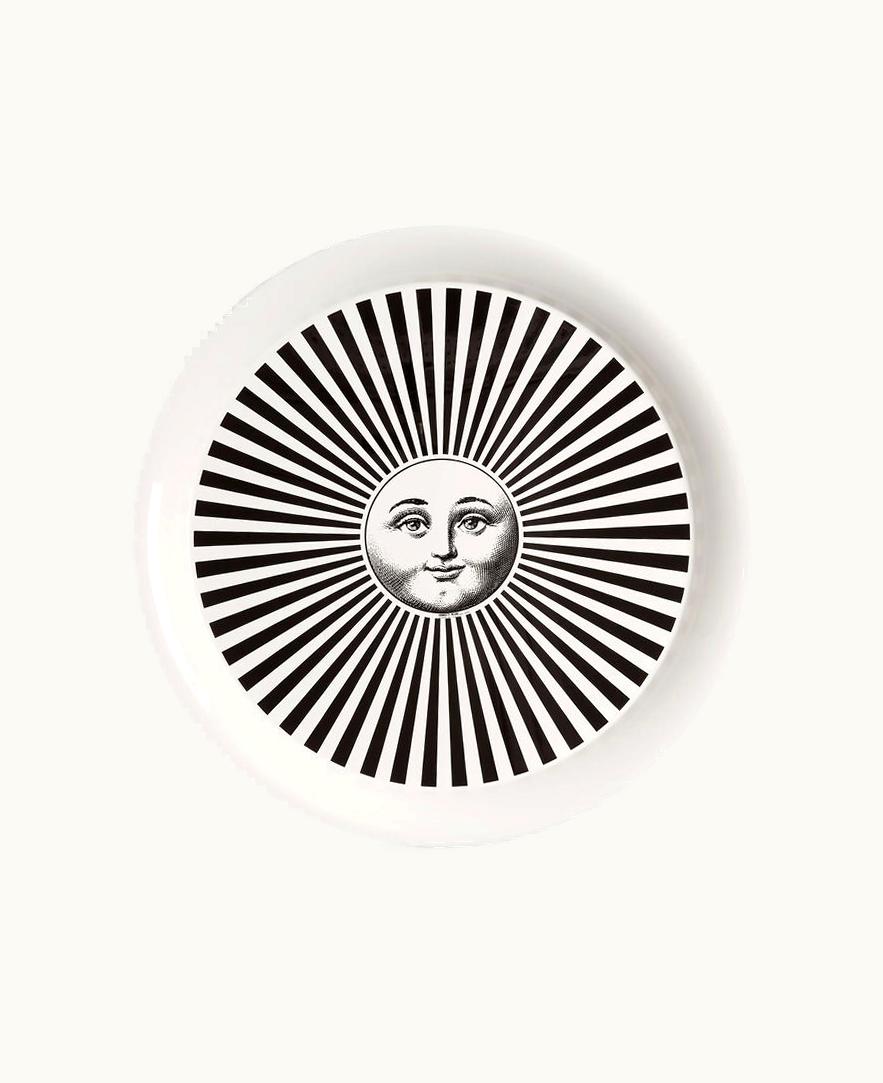 Fornasetti Fornasetti Tray Sole Raggiante In White / Black