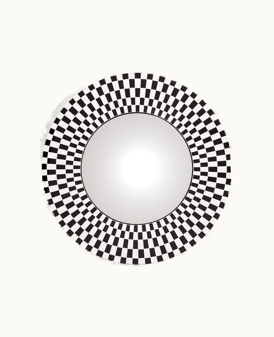 Fornasetti Fornasetti Frame With Convex Mirror Egocentrismo In White / Black C39X236FOR21BIA