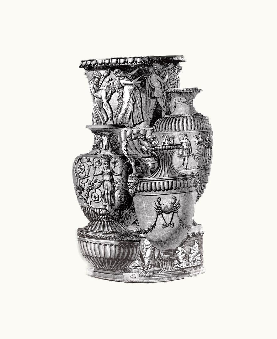 Fornasetti Fornasetti Umbrella Stand Trompe l'oeil Vasi Antichi In White / Black