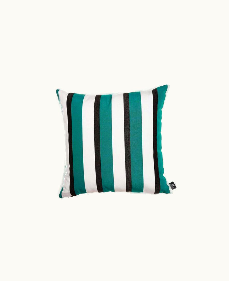 Fornasetti Fornasetti Outdoor Cushion Rigato In Green / White / Black PILL394E40FOR22VER