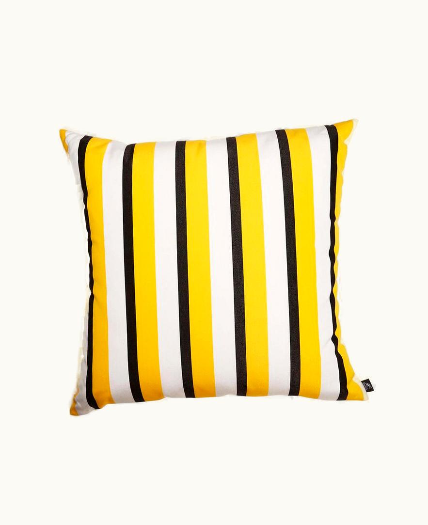 Fornasetti Fornasetti Outdoor Cushion Rigato In Yellow / White / Black PILL396E60FOR22GIA