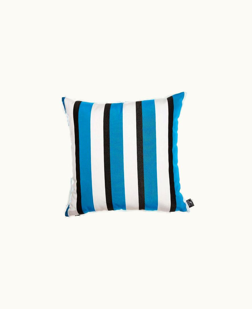 Fornasetti Fornasetti Outdoor Cushion Rigato In Turquoise / White / Black PILL395E40FOR22TUR