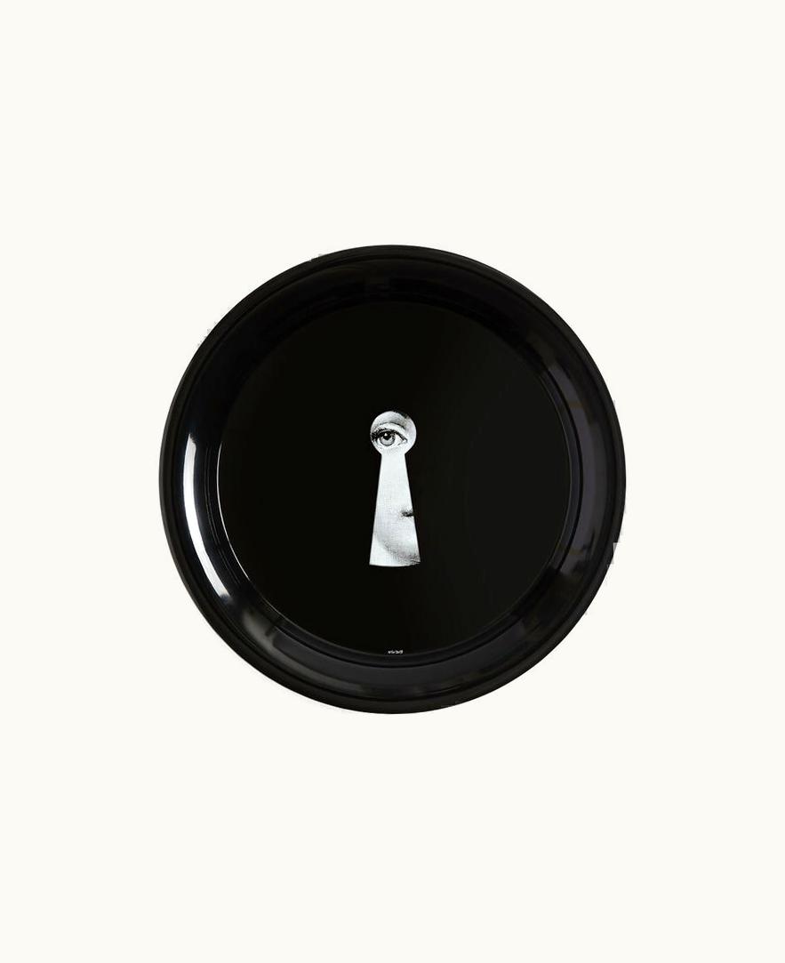 Fornasetti Fornasetti Tray Serratura On In White / Black