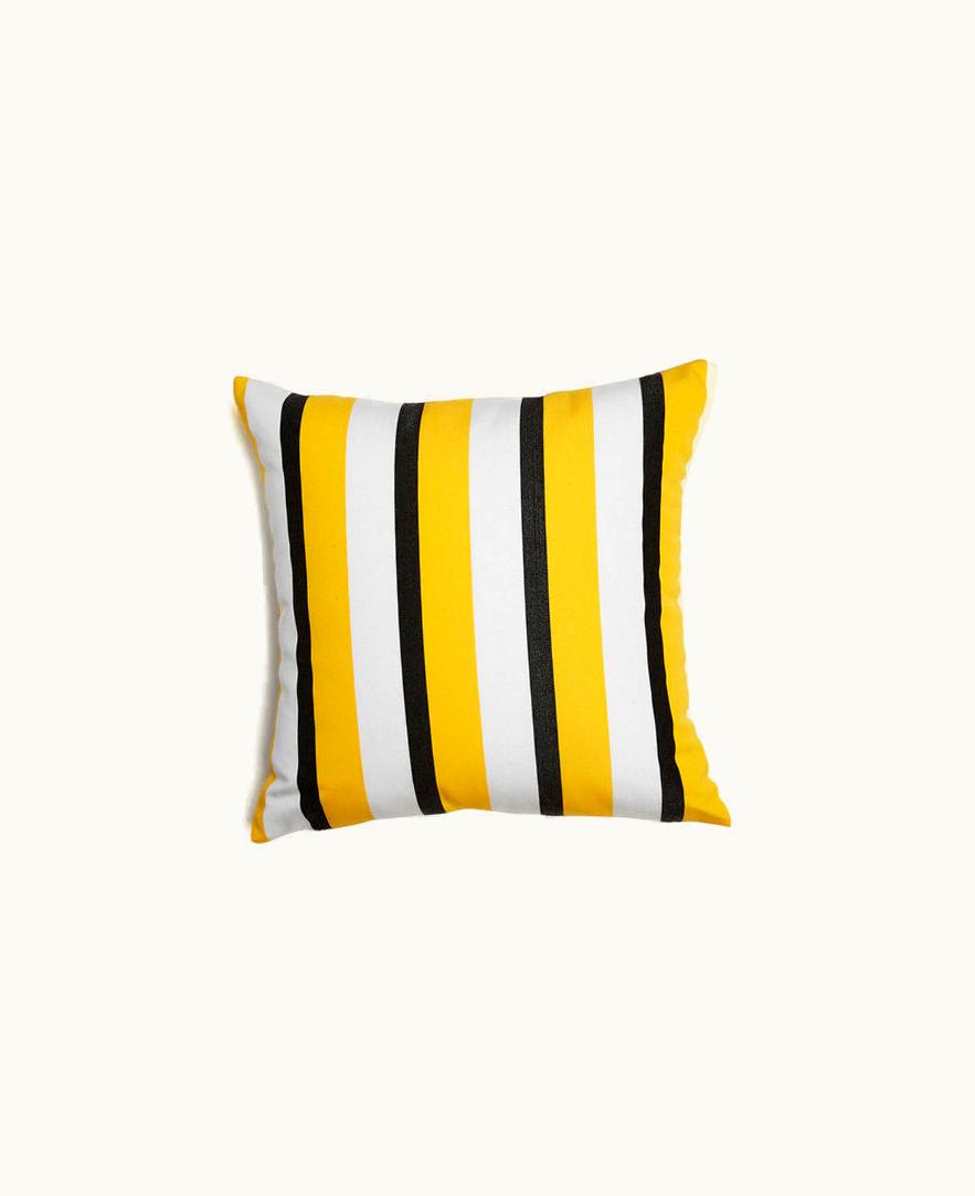 Fornasetti Fornasetti Outdoor Cushion Rigato In Yellow / White / Black PILL396E40FOR22GIA