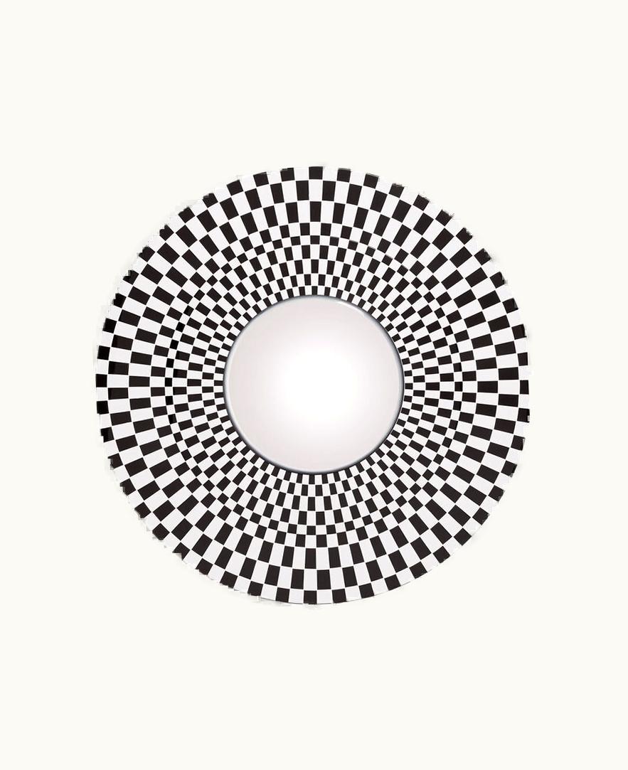 Fornasetti Fornasetti Frame With Convex Mirror Egocentrismo In White / Black C38X236FOR21BIA