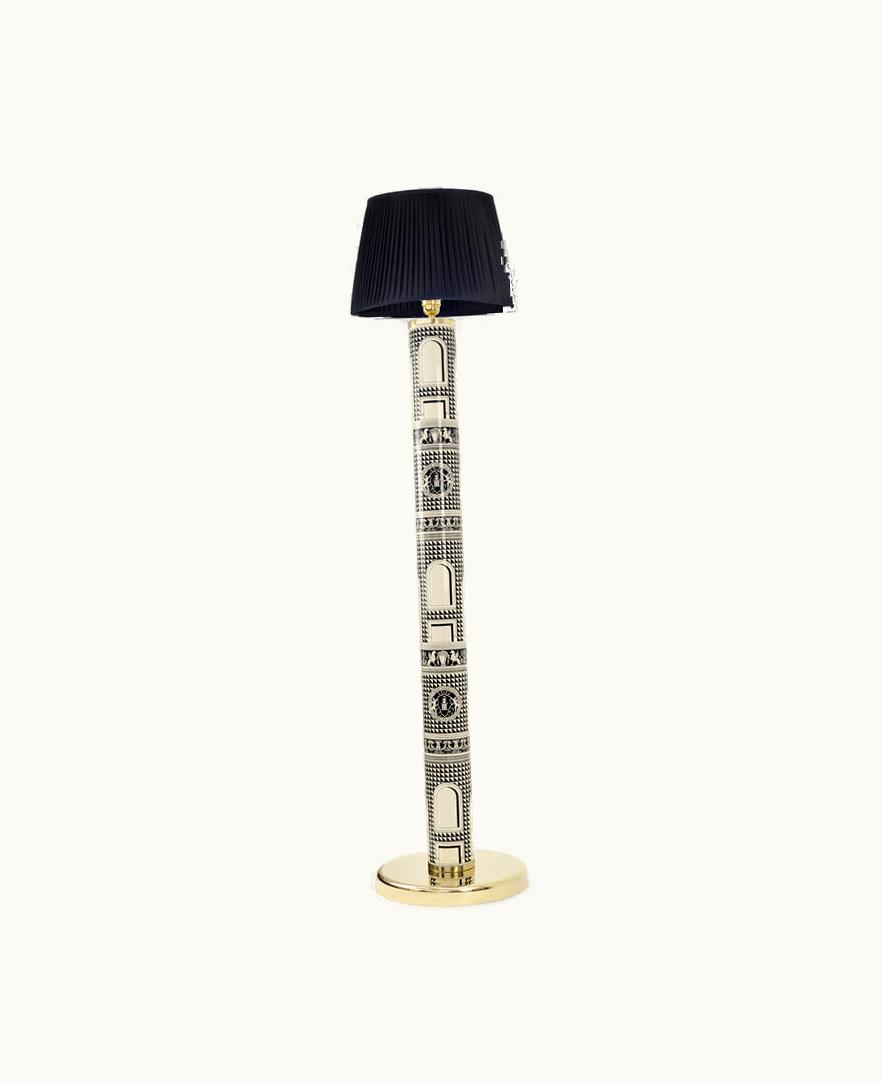 Fornasetti Floor Lamp Facciata Quattrocentesca In Black / Ivory