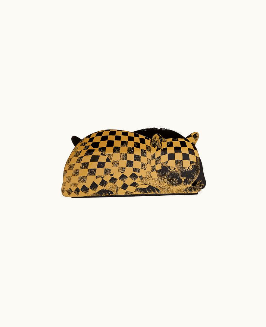 Fornasetti Magazine Rack High Fidelity In Gold / Black