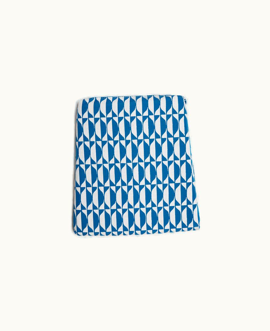 Fornasetti Outdoor Cushion Losanghe For Chair Capitellum In Turquoise / White