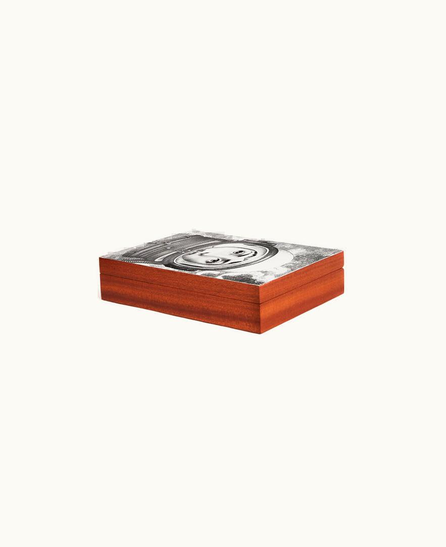 Fornasetti Wooden Box Palombara In White / Black
