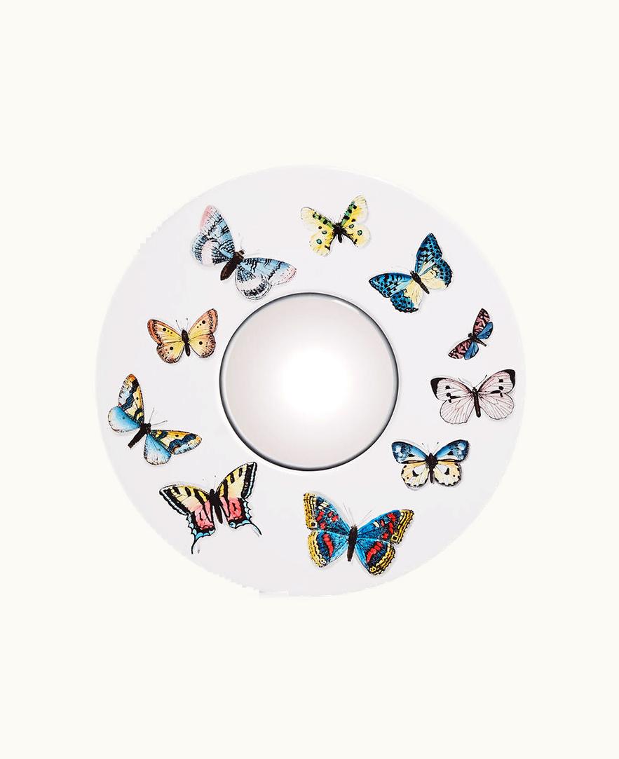 Fornasetti Frame With Convex Mirror Farfalle In Multicolour