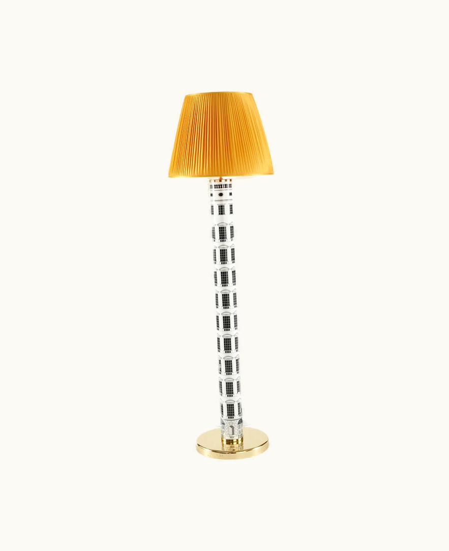 Fornasetti Conical Lampshade In Pleated Fabric In Yellow