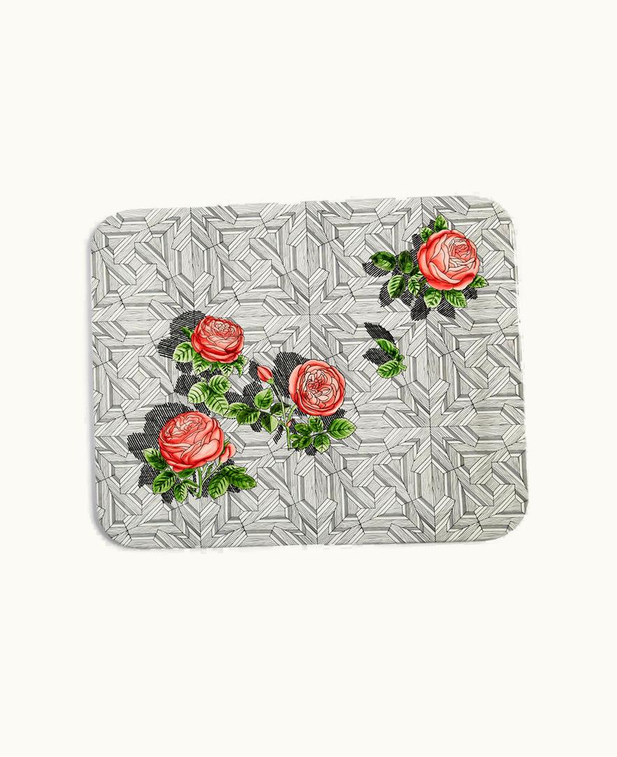 Fornasetti Tray Musciarabia Con Rose In Multicolour