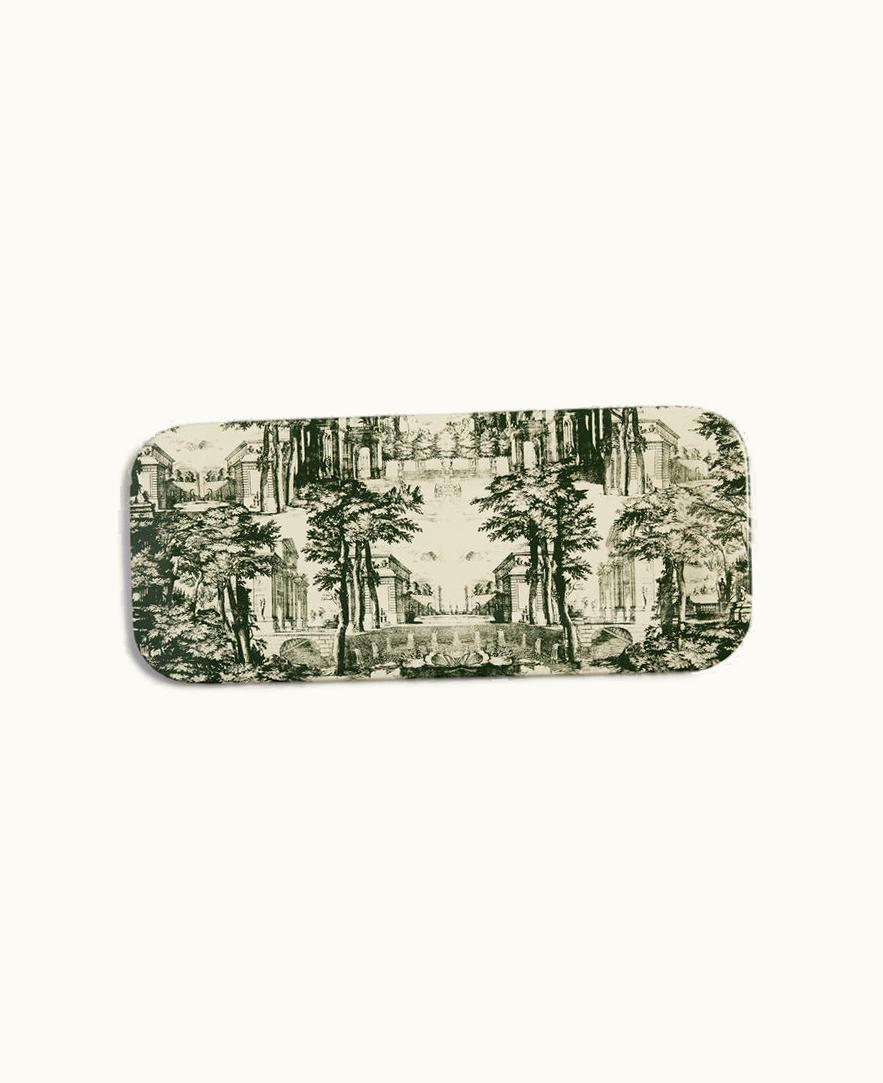 Fornasetti Tray Giardino Settecentesco In Green / Ivory