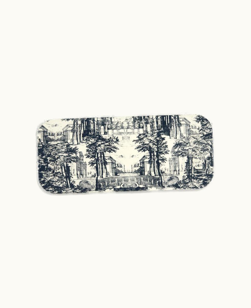 Fornasetti Tray Giardino Settecentesco In Blue / Ivory
