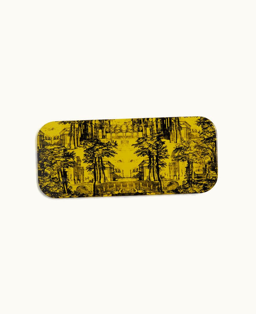 Fornasetti Tray Giardino Settecentesco In Black / Yellow