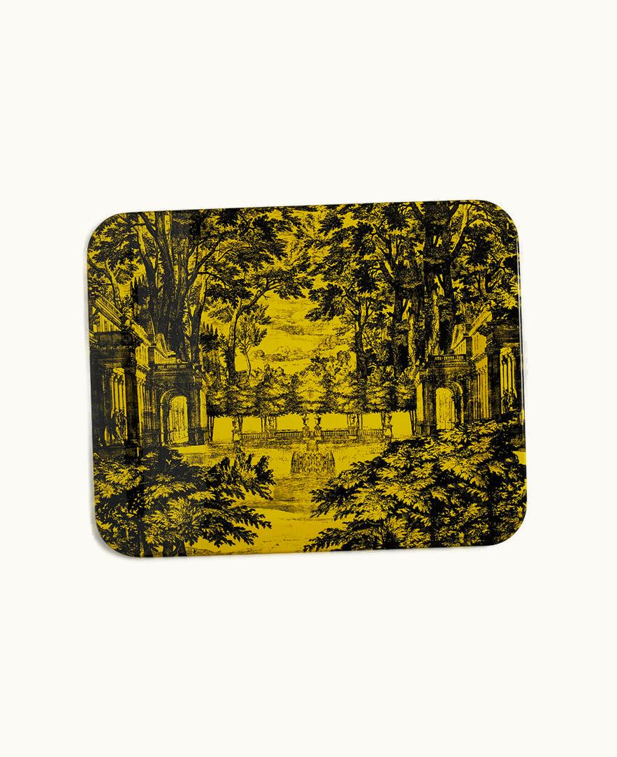 Fornasetti Tray Giardino Settecentesco In Black / Yellow