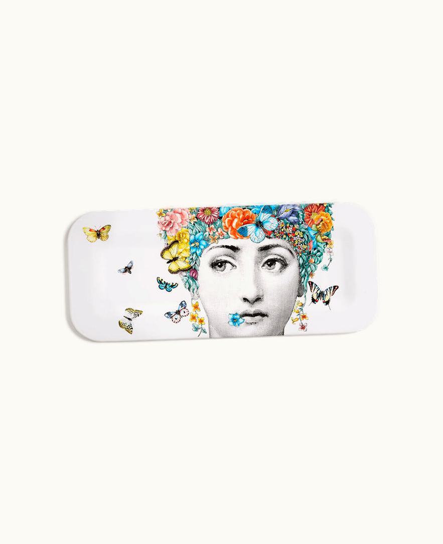 Fornasetti Tray Fior Di Lina In Multicolour