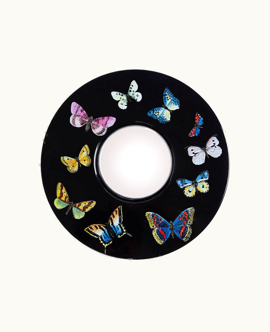 Fornasetti Frame With Convex Mirror Farfalle In Multicolour