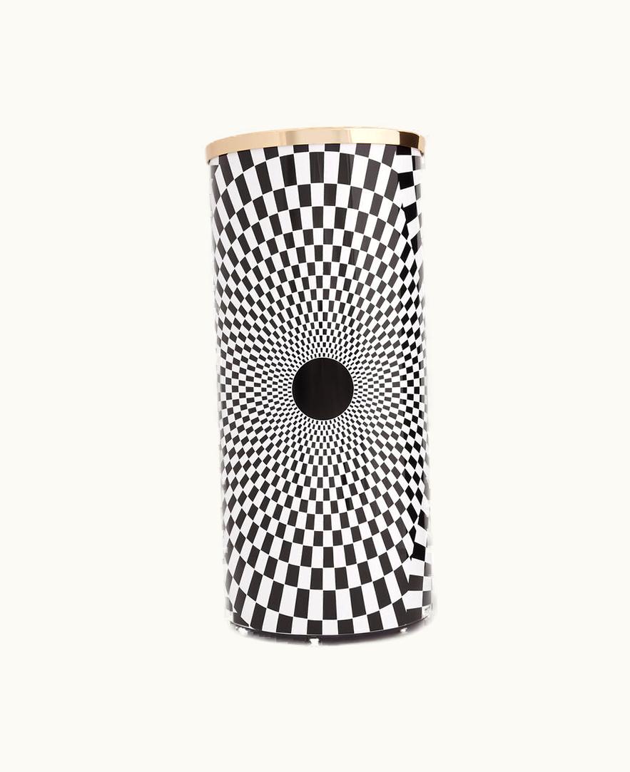 Fornasetti Umbrella Stand Egocentrismo In White / Black