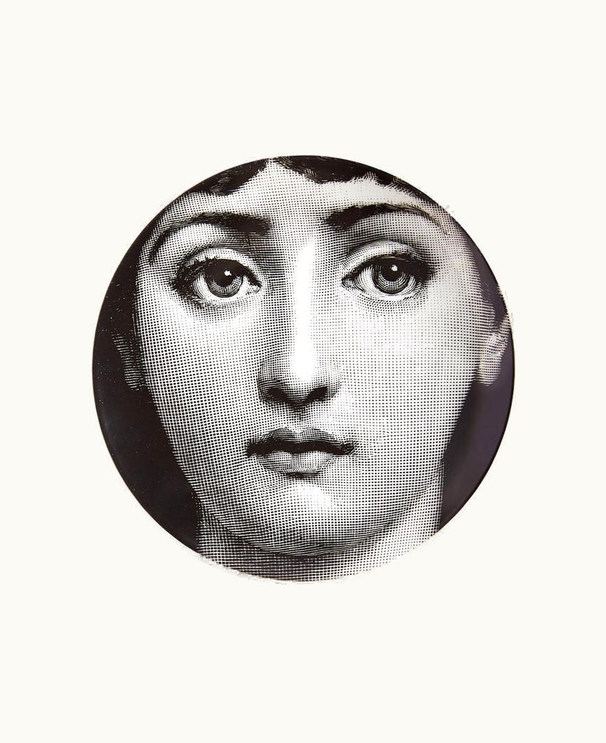 Fornasetti Wall Plate Tema E Variazioni N.1 In White / Black