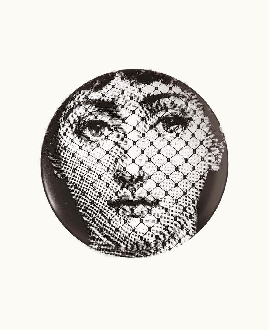 Fornasetti Wall Plate Tema E Variazioni N.78 In White / Black