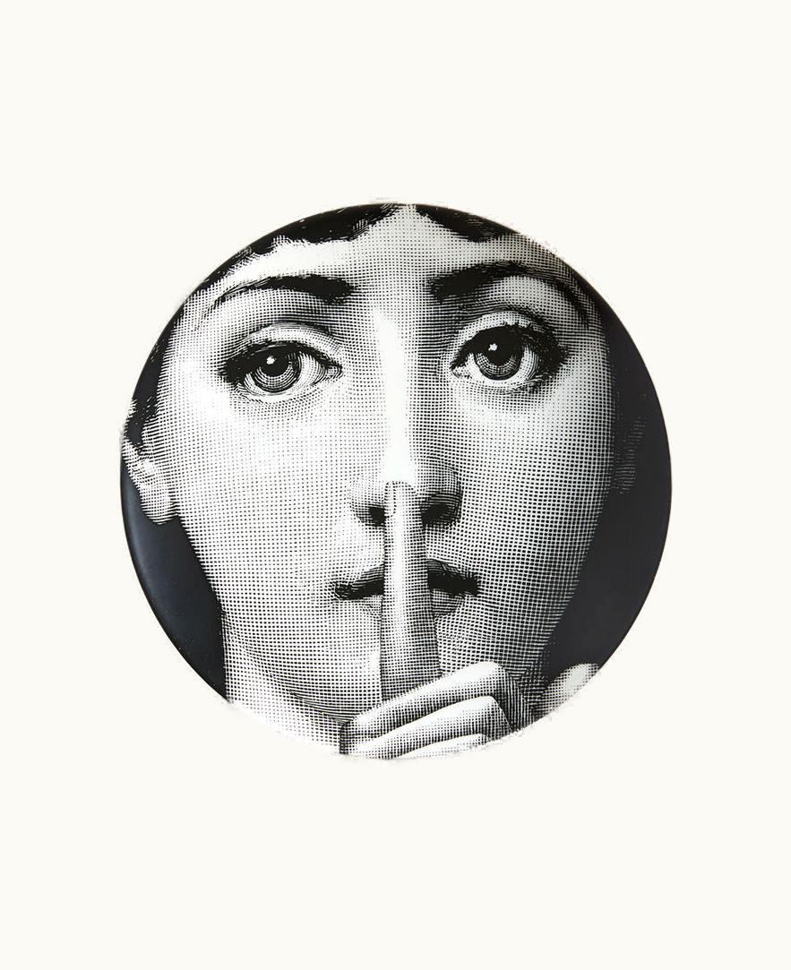 Fornasetti Wall Plate Tema E Variazioni N.334 In White / Black