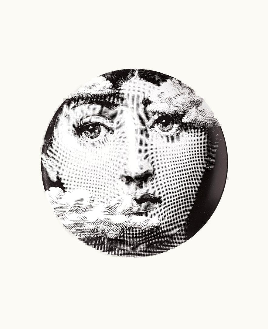 Fornasetti Wall Plate Tema E Variazioni N.139 In White / Black