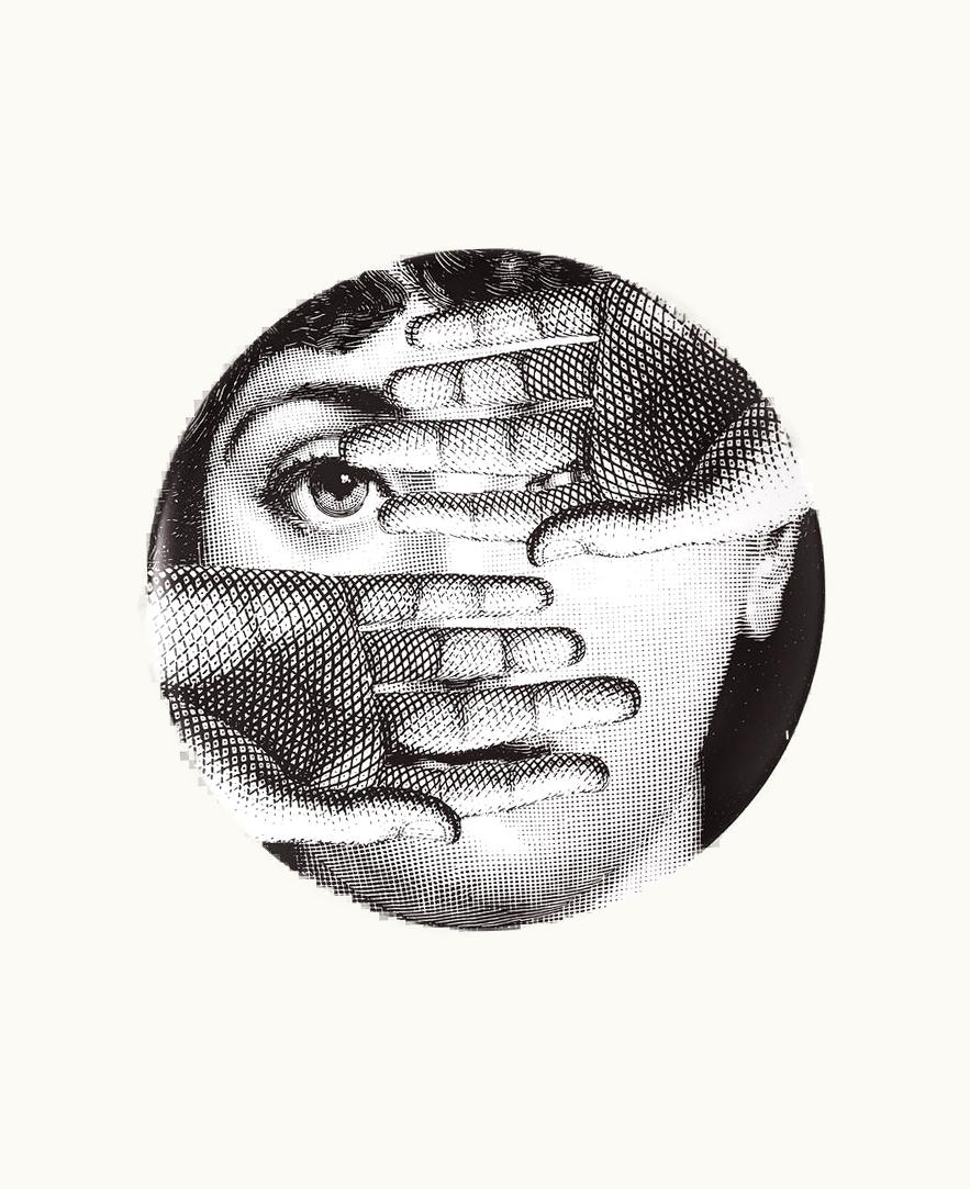 Fornasetti Wall Plate Tema E Variazioni N.154 In White / Black