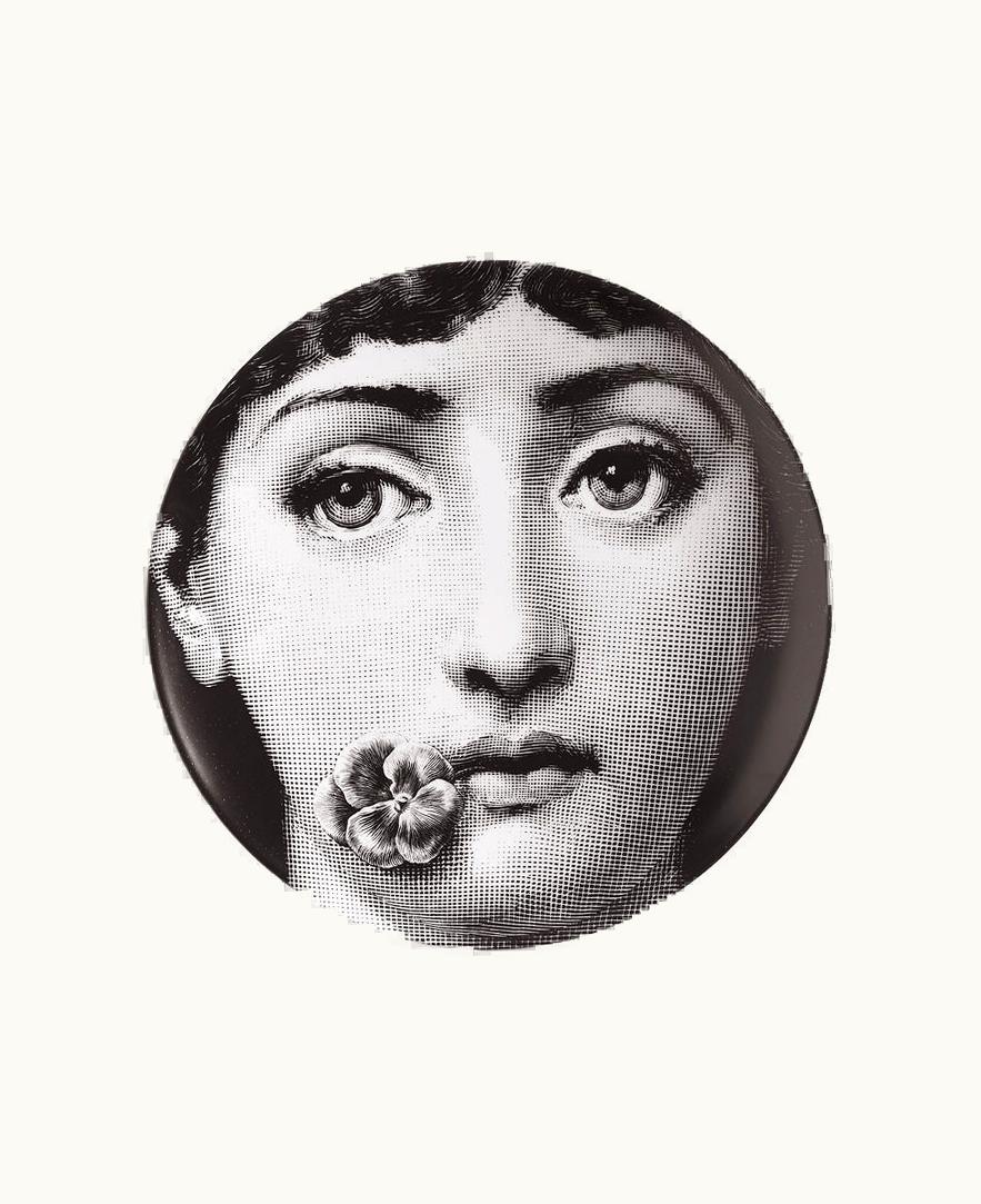 Fornasetti Wall Plate Tema E Variazioni N.137 In White / Black