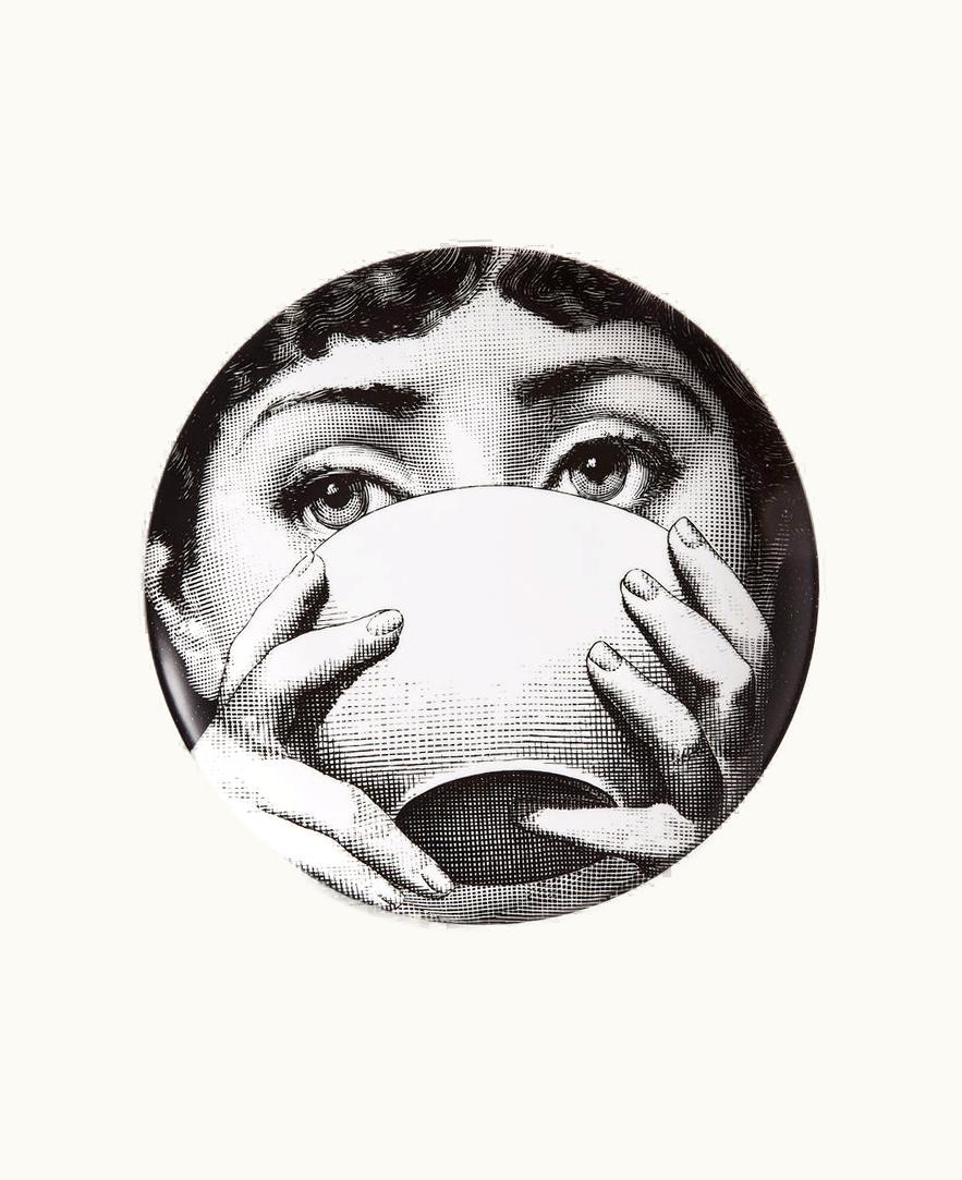 Fornasetti Wall Plate Tema E Variazioni N.191 In White / Black