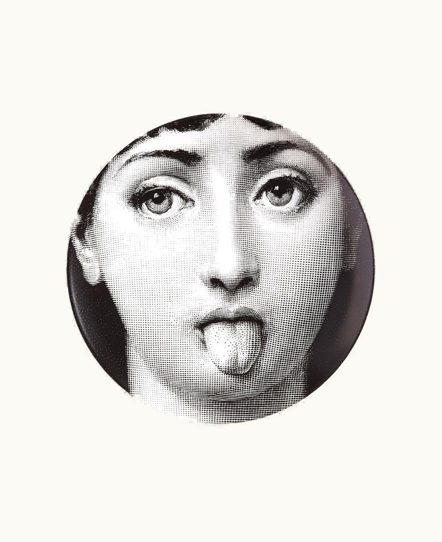 Fornasetti Wall Plate Tema E Variazioni N.82 In White / Black