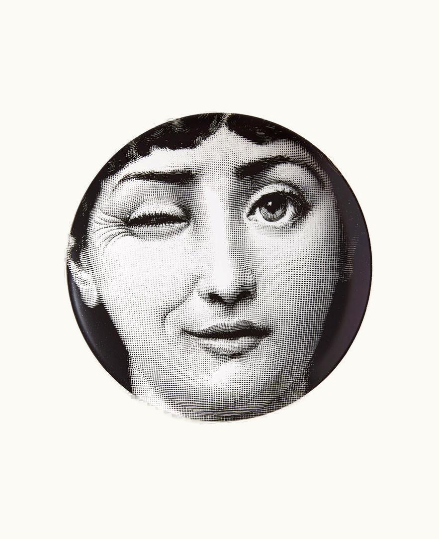 Fornasetti Wall Plate Tema E Variazioni N.130 In White / Black