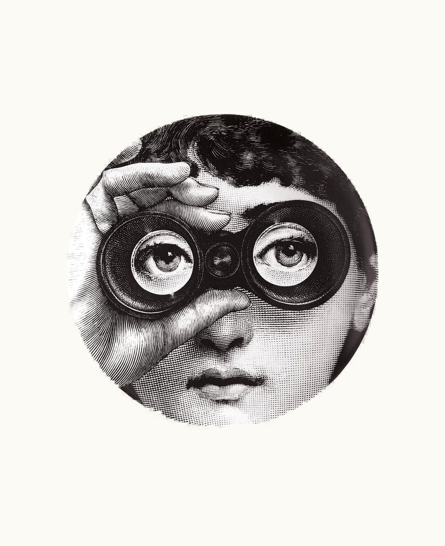 Fornasetti Wall Plate Tema E Variazioni N.286 In White / Black