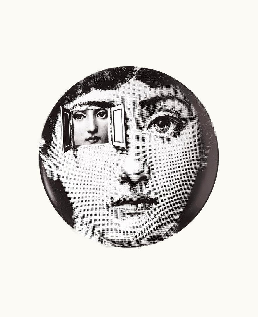 Fornasetti Wall Plate Tema E Variazioni N.116 In White / Black