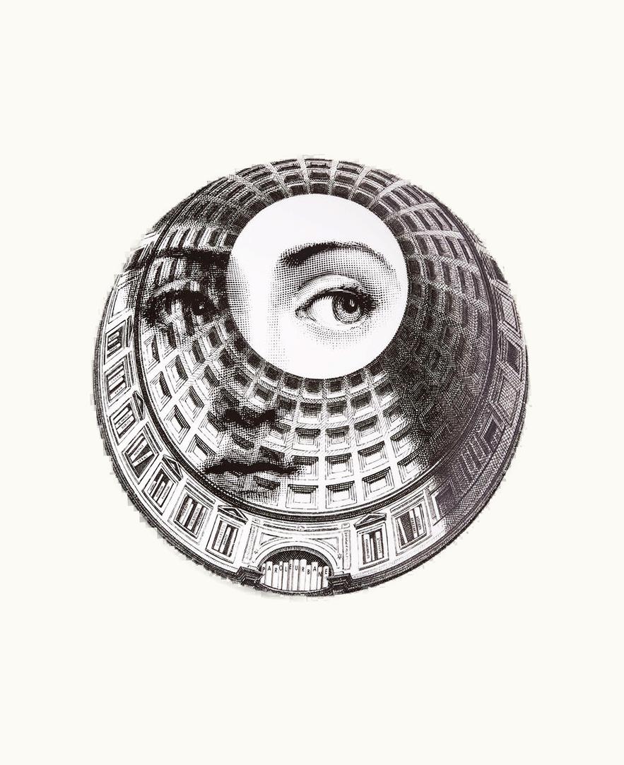 Fornasetti Wall Plate Tema E Variazioni N.380 In White / Black