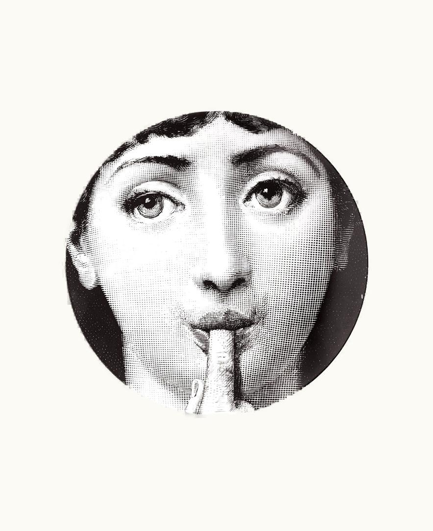 Fornasetti Wall Plate Tema E Variazioni N.178 In White / Black