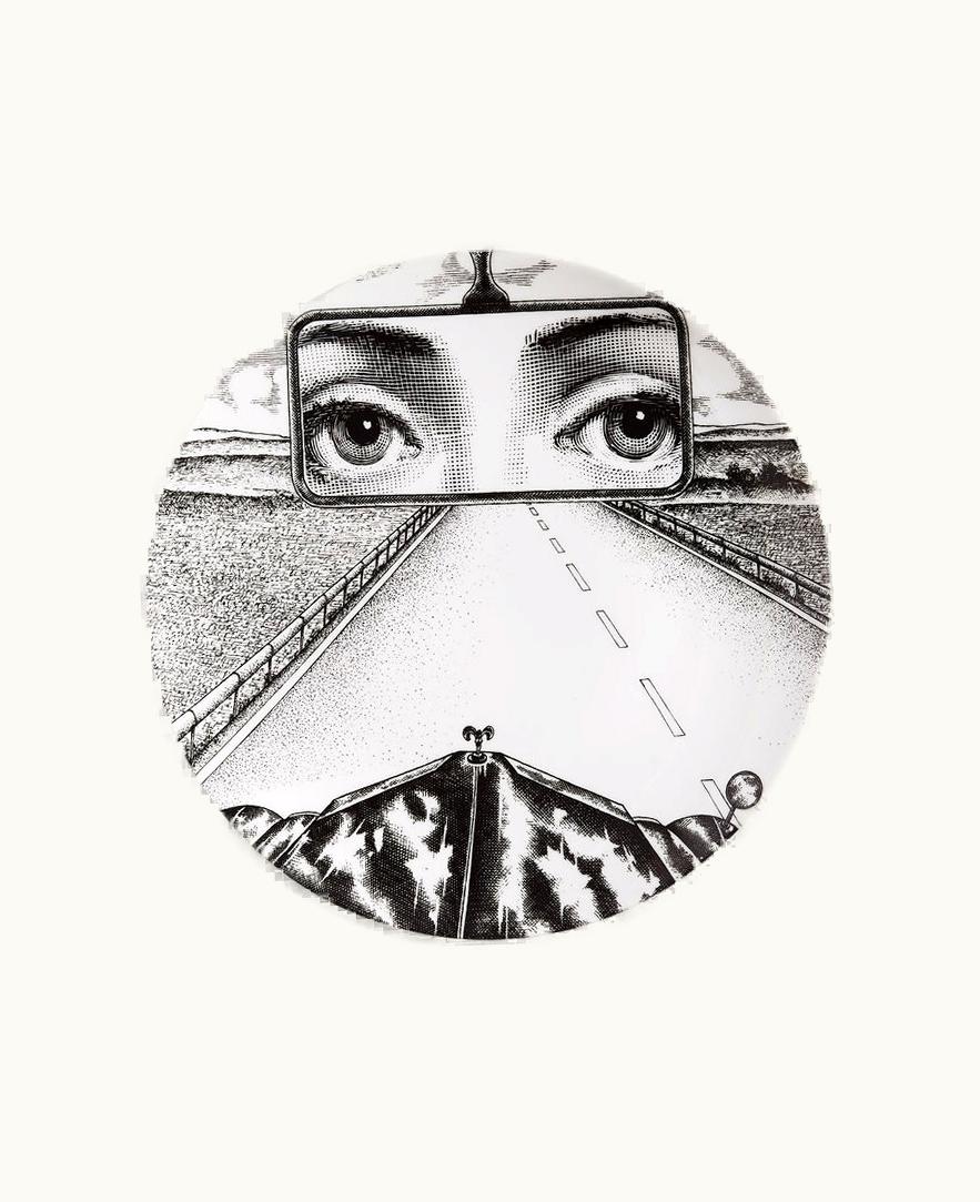 Fornasetti Wall Plate Tema E Variazioni N.321 In White / Black