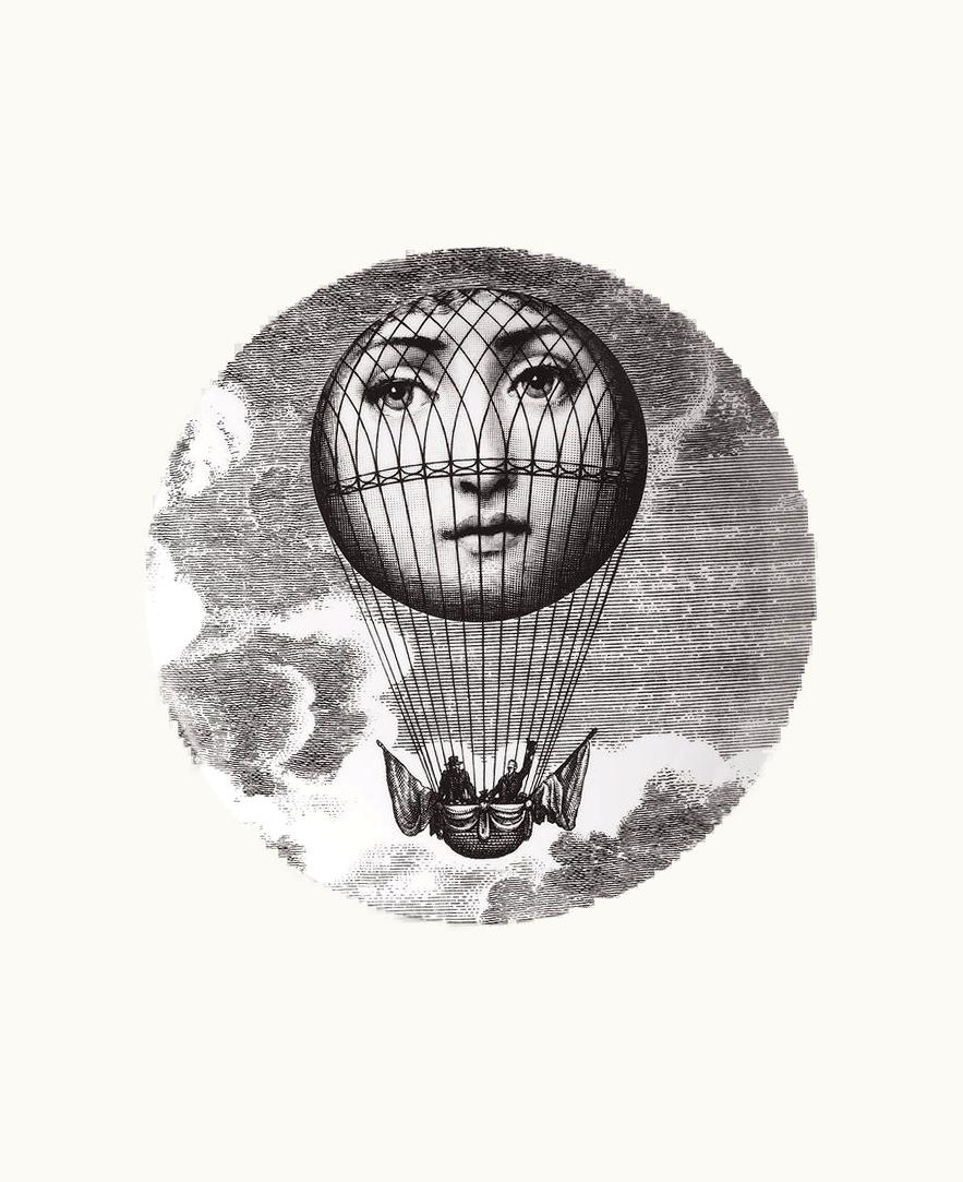Fornasetti Wall Plate Tema E Variazioni N.93 In White / Black