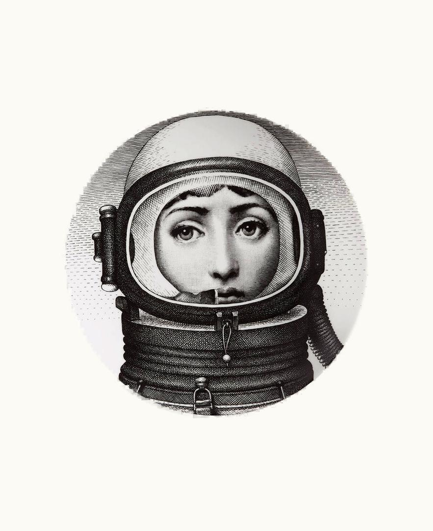 Fornasetti Wall Plate Tema E Variazioni N.181 In White / Black