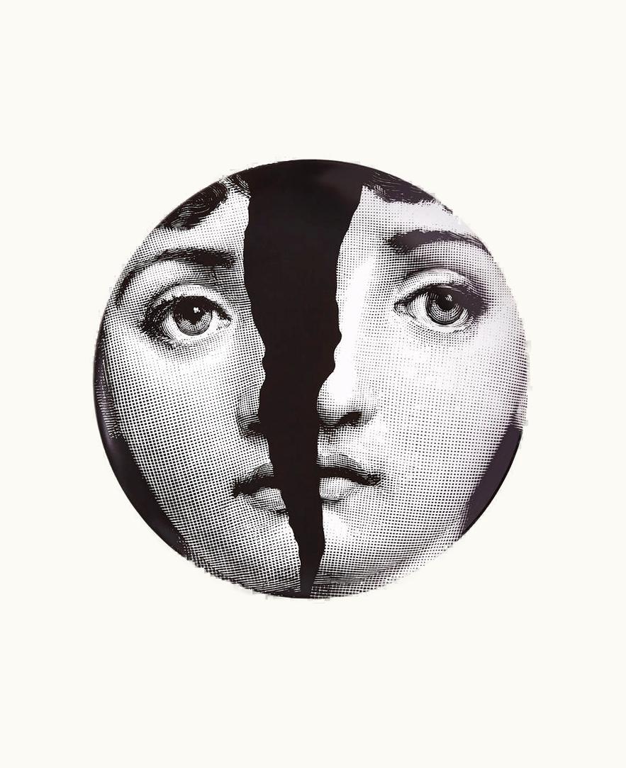 Fornasetti Wall Plate Tema E Variazioni N.10 In White / Black