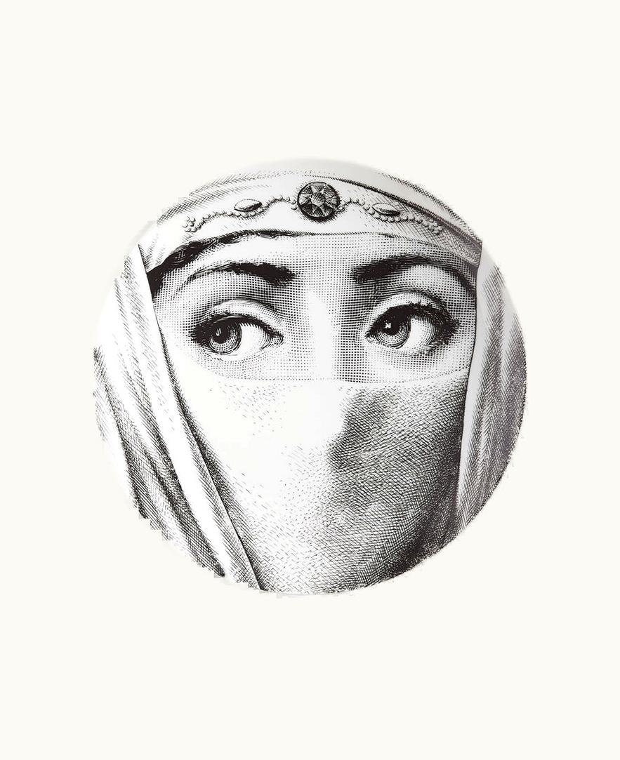 Fornasetti Wall Plate Tema E Variazioni N.84 In White / Black