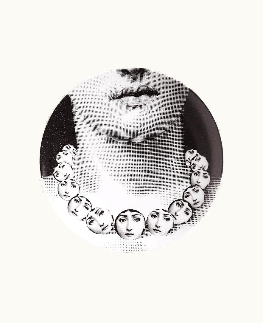 Fornasetti Wall Plate Tema E Variazioni N.107 In White / Black