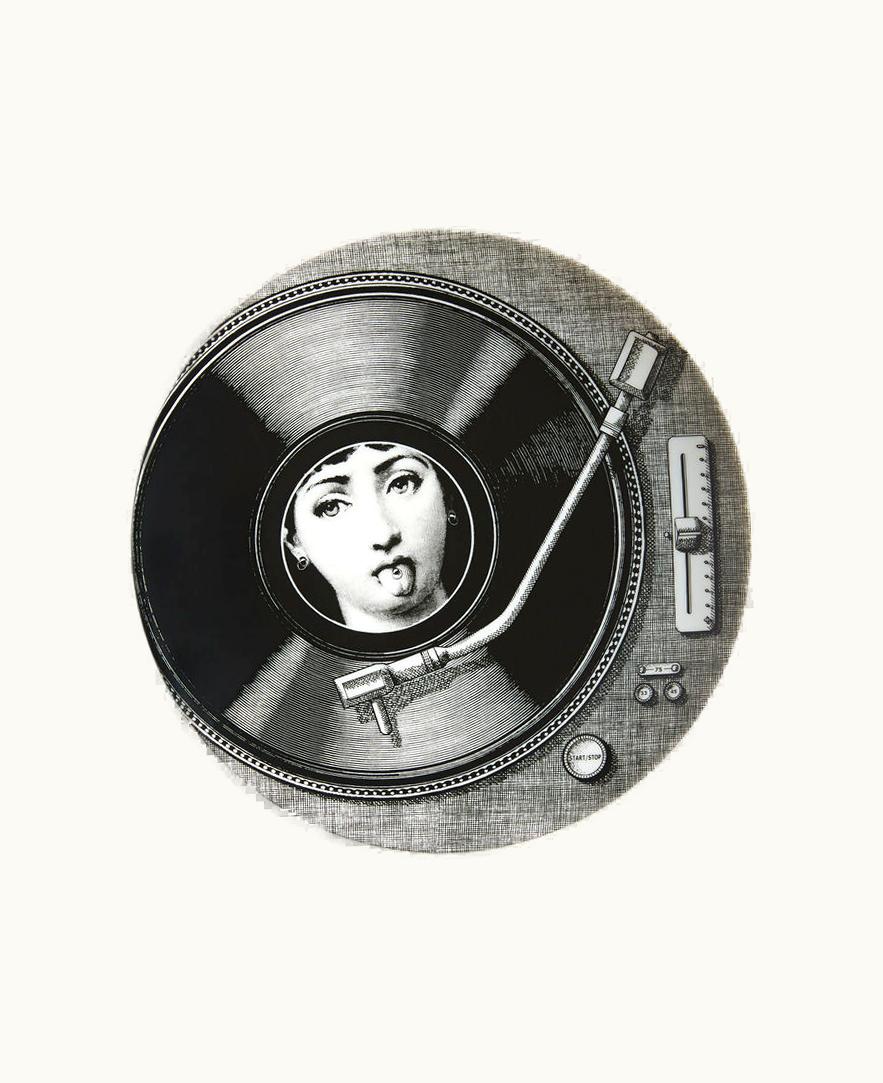 Fornasetti Wall Plate Tema E Variazioni N.370 In White / Black