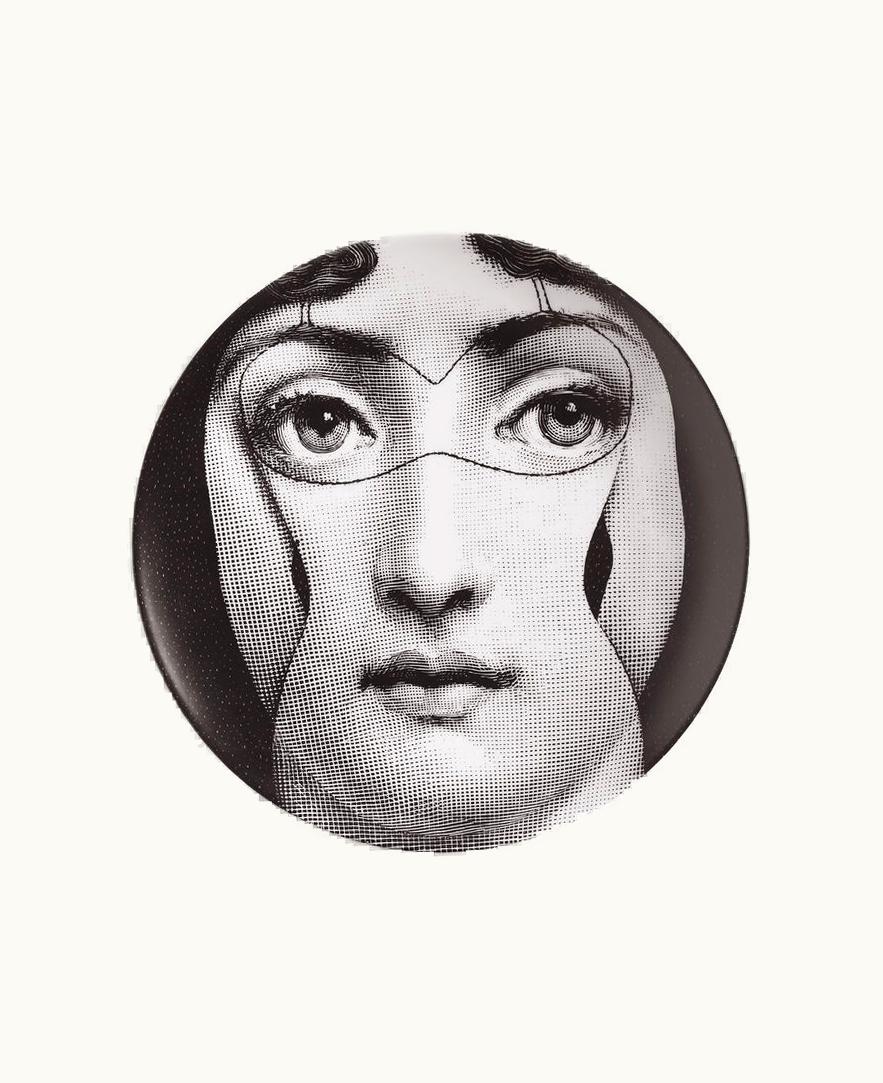 Fornasetti Wall Plate Tema E Variazioni N.138 In White / Black